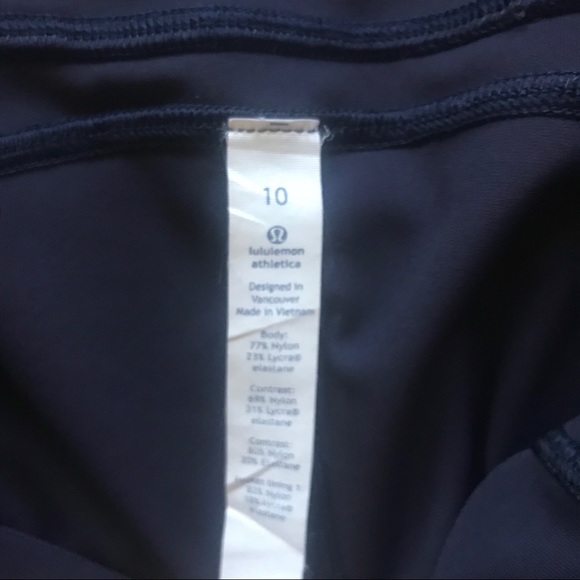 LULULEMON NWOT front zippered navy leggings - Picture 6 of 7
